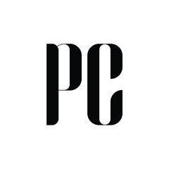 PC monogram logo design letter text name symbol monochrome logotype alphabet character simple logo