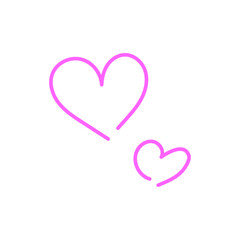 手描き風ピンクのハートイラスト — ポップで可愛い恋愛デザイン素材