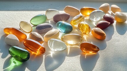 Vibrant Capsules: A Colorful Collection of Vitamins and Supplements