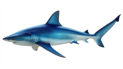Obraz premium Detailed profile of a vibrant blue shark