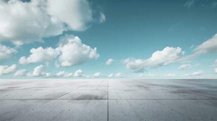 AI generated, Minimal modern concrete showroom background with scenic architecture and nature &mdash; ideal for EV car advertising or promotional text layout