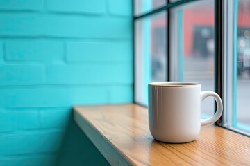 Cozy coffee break by the window