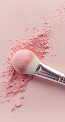 Pink blush powder brush