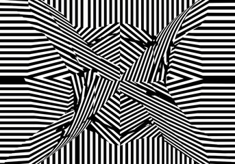 Abstract Background Black White Optical Illusion Stripes
