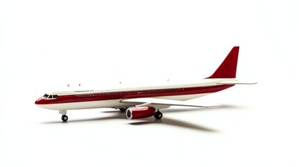 Fototapeta premium A white airplane is prominently displayed against a plain white background.