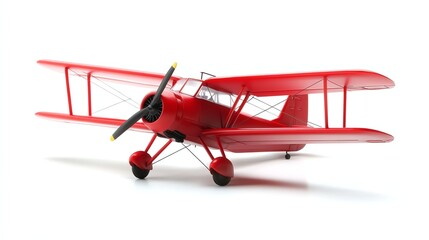 Fototapeta premium A white airplane is prominently displayed against a plain white background.
