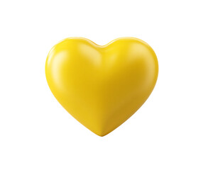 Fototapeta premium Bright Yellow 3D Heart Shape on Transparent Background