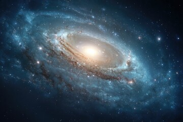 Cosmic Spiral Galaxy: Celestial Swirl of Stars and Light