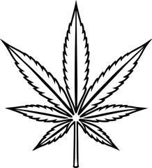 Cannabis Silhouette Vector Illustration In White Background