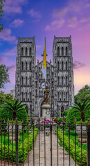 St Joseph Cathedral Church in Hanoi Old Quarters Vietnam magnificent structure architecturally majestically built by the French who colonised the Vietnamese. Saint Joseph’s Cathedral Church