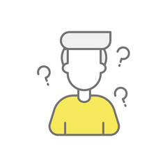 Confused Employee icon vector stock illustration