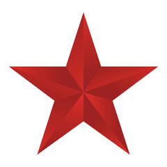 Red USSR soviet star 3D shape. The five-pointed star, the emblem of the Soviet Union