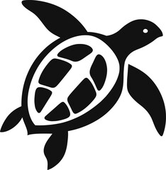 Flying Sea Turtle Graphic, Turtle in Motion Illustration