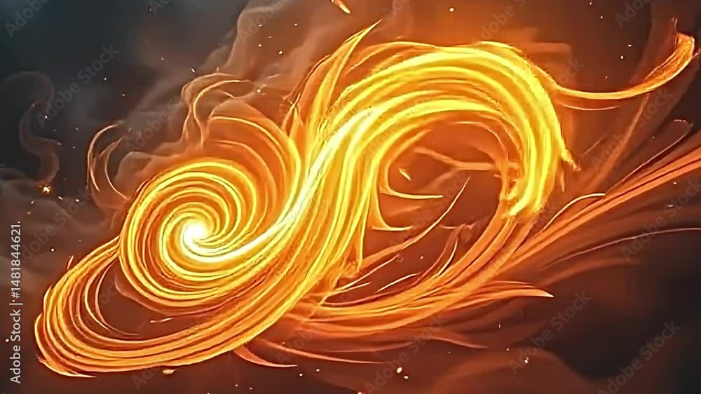 Aufkleber swirl of vibrant orange yellow flames creating dynamic captivating visual effect. fiery vortex appea