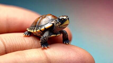 Obraz premium turtle on the hand