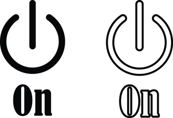 Power on button icon set. Turn on switch button. On toggle switch buttons. On vector with green color collection isolated on transparent background.