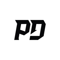 PD monogram logo design letter text name symbol monochrome logotype alphabet character simple logo