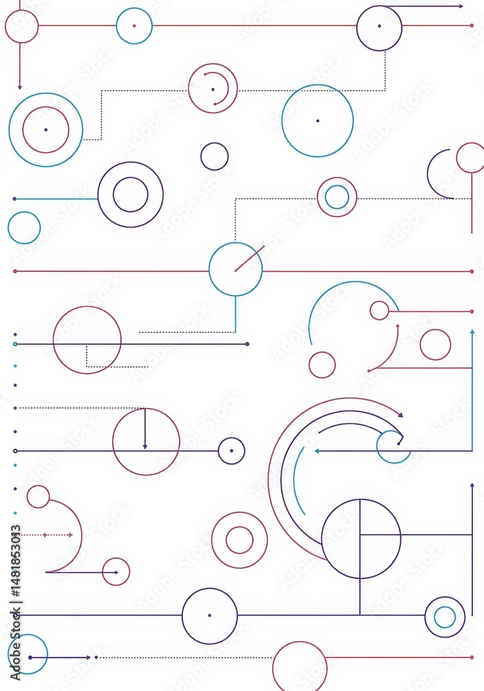 Aufkleber abstract background colorful dotted circles and lines