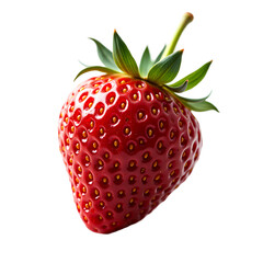 Fresh and juicy strawberry on transparent background food photography nature close-up delicious concept