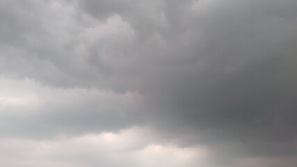 Natural Cloudy Sky Background – Soft Blue Sky with White Fluffy Clouds