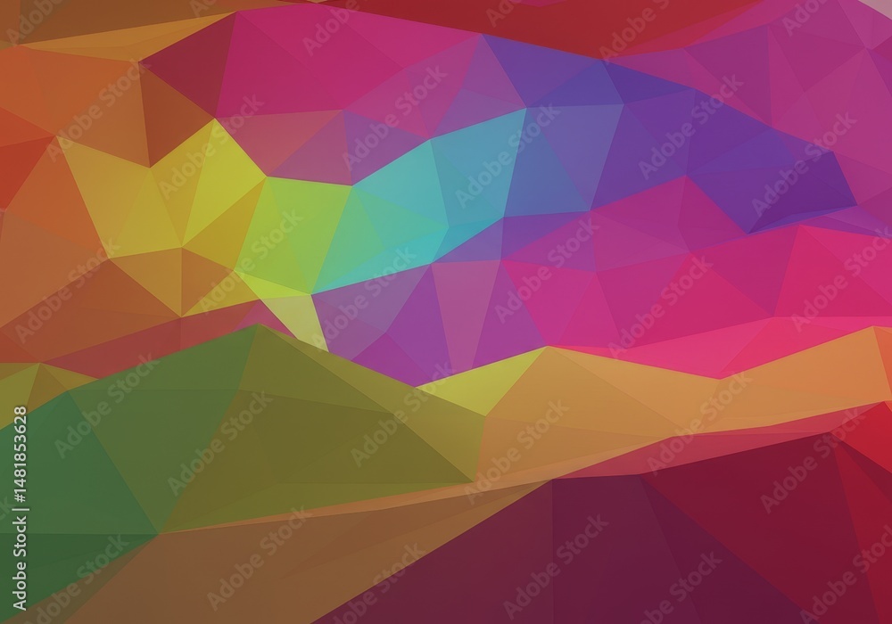 Aufkleber abstract background colorful geometric polygon triangle prism