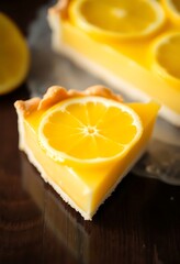 close up of a slice of pie on a table