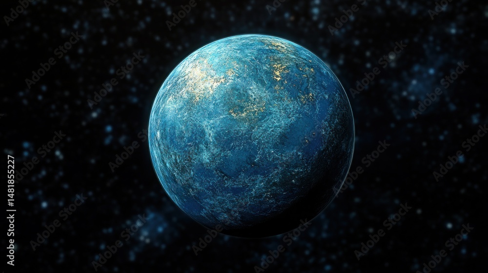 Aufkleber celestial sphere with illuminated planet in space.