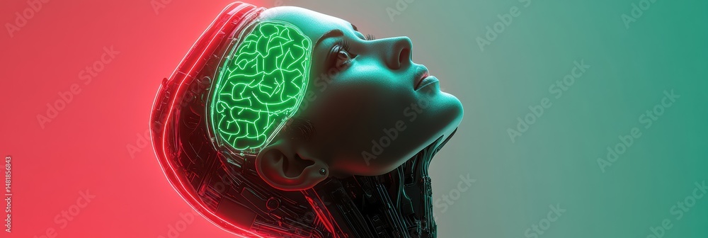 Poster exploring the future of artificial intelligence through graphic design concepts