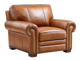 Vintage brown leather lounge chair with distressed look and comfortable cushioned armrests for relaxing seating