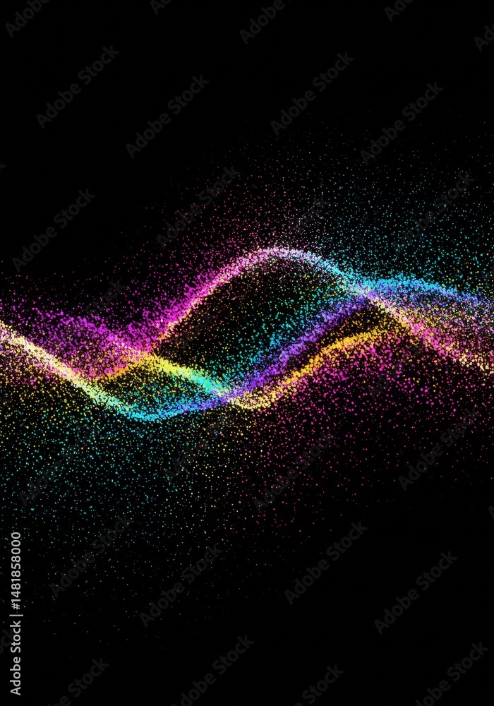 Poster abstract background colorful wave particles