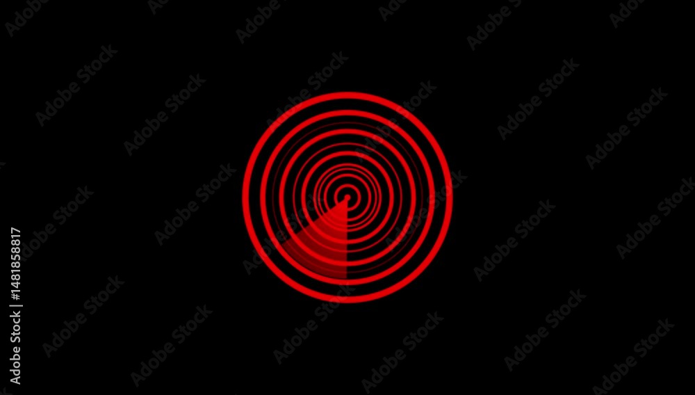Poster animated radar hud scanning with searching radar 4k video motion.