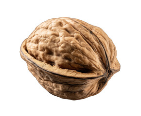 Obraz premium Natural walnut shell with unique textures and features on a transparent background, cut out