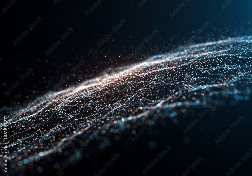 Poster abstract background digital technology futuristic data network