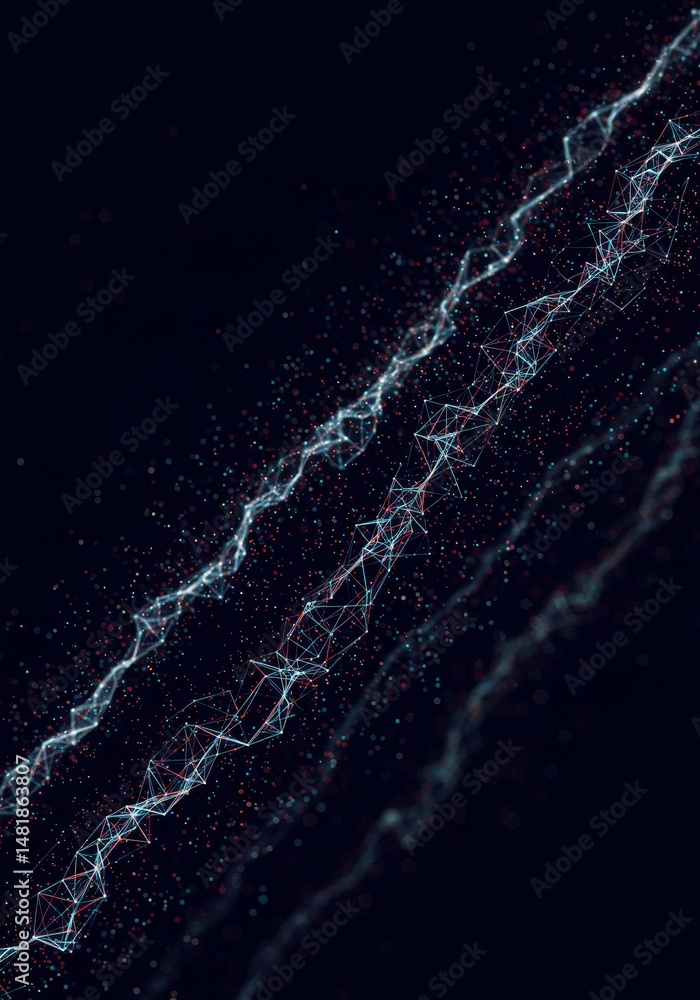 Poster abstract background dynamic flowing particles