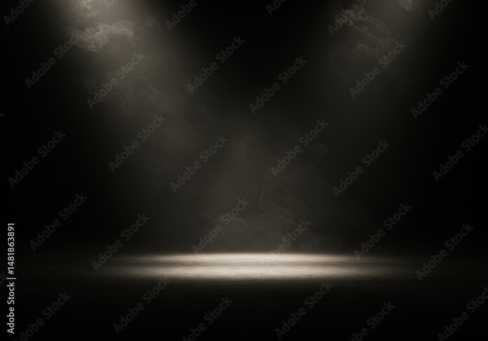 Poster abstract background empty stage illuminated by spotlight 3d