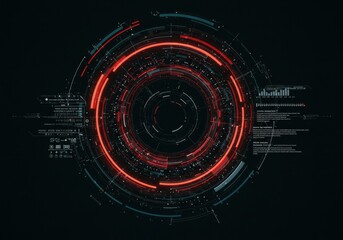 Obraz premium Abstract Background Futuristic Red Circular Technology
