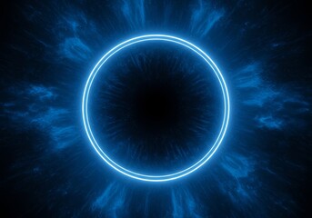 Abstract Background Glowing Blue Circle Light