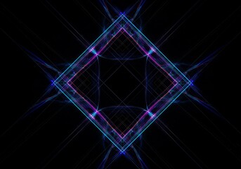 Abstract Background Glowing Neon Geometric Lines
