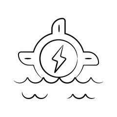 Check out premium hand drawn icon of hydro energy