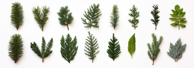Collection of Evergreen and Deciduous Leaves