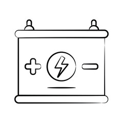 Visually appealing hand drawn style icon of solar battery