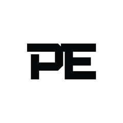 PE monogram logo design letter text name symbol monochrome logotype alphabet character simple logo