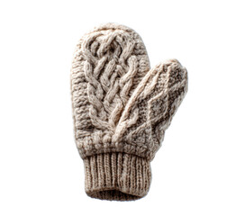 Cozy knitted mittens for winter warmth and style on a transparent background, cut out