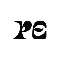 PE monogram logo design letter text name symbol monochrome logotype alphabet character simple logo