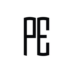 PE monogram logo design letter text name symbol monochrome logotype alphabet character simple logo
