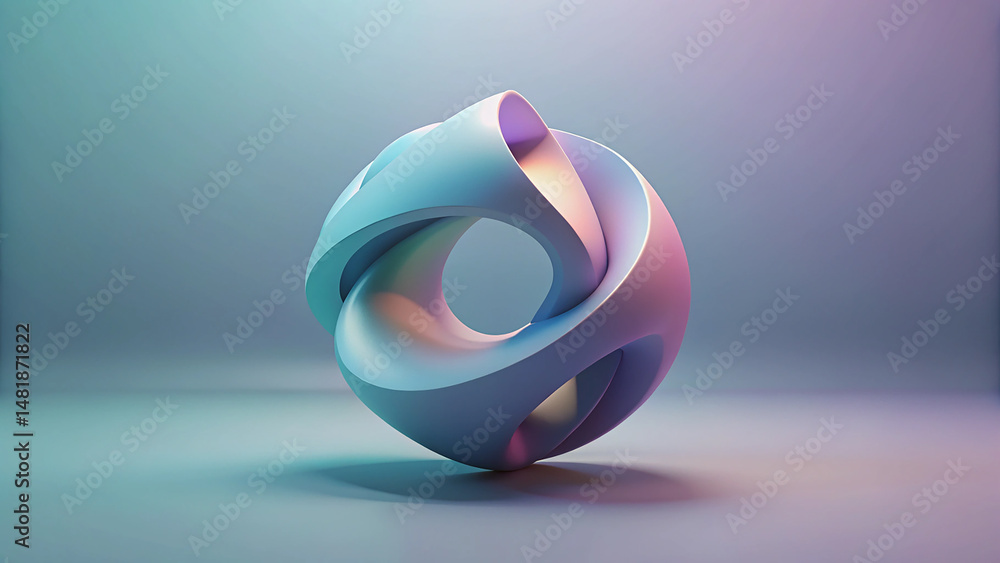 Poster creative abstract 3d shape in empty space with modern minimalist composition