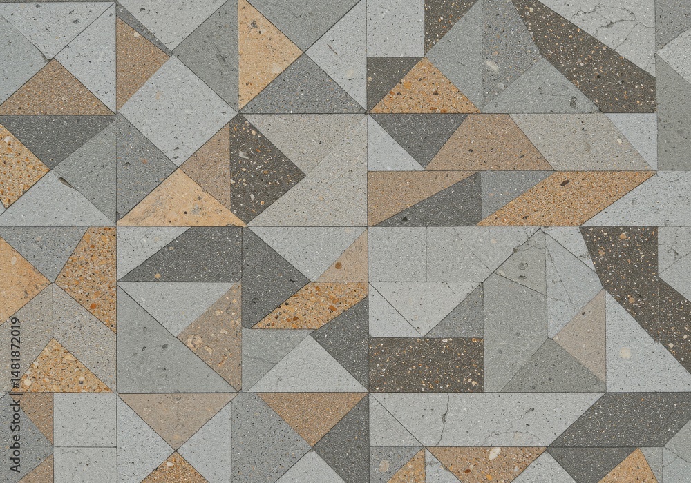 Poster abstract background gray and orange triangles geometric pattern