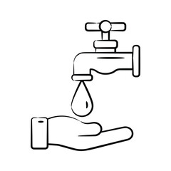 An icon of save water creatively designed in doodle style