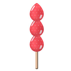 いちご飴のイラスト