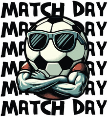 Cool Soccer Ball Vector T-Shirt Design Match Day Graphics